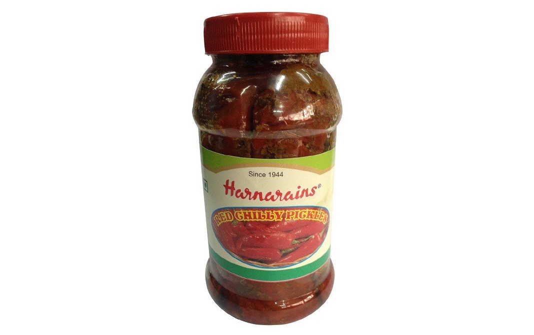 Harnarains Red Chilly Pickles    Plastic Jar  400 grams